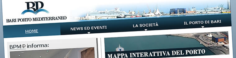 Sito web istituzionale per Bari Porto Mediterraneo 